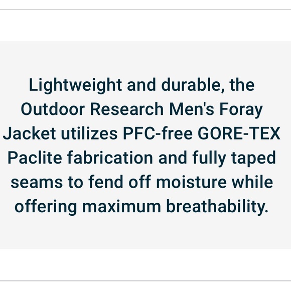 Outdoor Research The Foray II Jacket Gore-Tex PacLite Heat-Shedding TorsoFlo - Picture 14 of 14